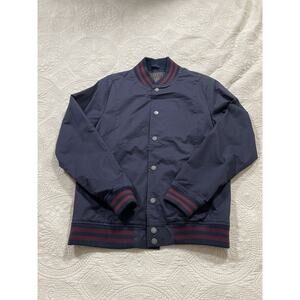 Jachs New York Varsity Bomber Jacket Navy Blue Cotton Stretch Men’s M